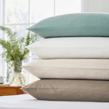 Bedeck of Belfast Fine Linens 400 Thread Count Plain Dye Double Flat Sheet In Celadon