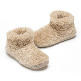 Bedroom Athletics Lauren Luxury Borg Fleece Short Slipper Boot In Biscuit