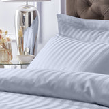 Bianca Fine Linens 200TC Cotton Sateen Stripe Silver Duvet Cover Set
