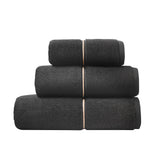 Bianca Fine Linens Zero Twist Satin Stitch Hand Towel in Black