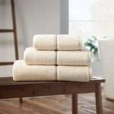 Bianca Fine Linens Zero Twist Satin Stitch Hand Towel in Cream
