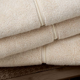 Bianca Natural Zero Twist Satin Stitch Cotton Hand Towel in Natural