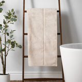 Bianca Natural Zero Twist Satin Stitch Cotton Hand Towel in Natural