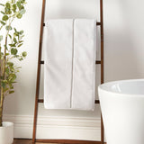Bianca Natural Zero Twist Satin Stitch Cotton Bath Sheet in White