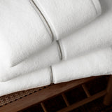 Bianca Natural Zero Twist Satin Stitch Cotton Bath Sheet in White