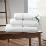 Bianca Natural Zero Twist Satin Stitch Cotton Bath Sheet in White
