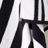Bianca Reversible Stripe Cotton Jacquard Bath Towel in Black