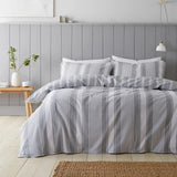 Bianca Fine Linens Brushed Cotton Ticking Stripe Reversible Duvet Cover Set