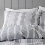 Bianca Fine Linens Brushed Cotton Ticking Stripe Reversible Duvet Cover Set