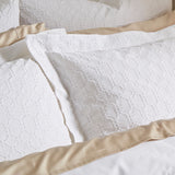 Bianca Waffle 180 Thread Count Cotton Circle Oxford Pillowcase Pair White