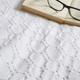 Bianca Fine Linens Waffle 180 Thread Count Cotton Circle Super King Duvet Cover Set with Pillowcases White