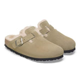 Birkenstock Boston Shearling Suede In Taupe