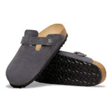 Birkenstock Boston Suede Leather In Charcoal