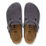 Birkenstock Boston Suede Leather In Charcoal
