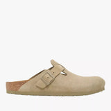 Birkenstock Boston Suede Leather In Faded Khaki