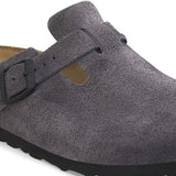 Birkenstock Boston Suede Leather in Velvet Grey, Regular Fit