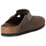 Birkenstock Boston Suede Oiled Leather In Concrete