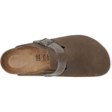 Birkenstock Boston Suede Oiled Leather In Concrete