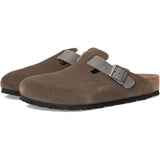 Birkenstock Boston Suede Oiled Leather In Concrete