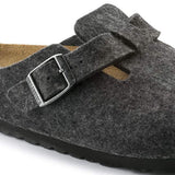 Birkenstock Boston Wool Felt In Anthracite (Regular Fit)