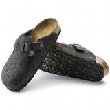 Birkenstock Boston Wool Felt Regular Fit In Anthracite