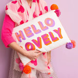 Bombay Duck HELLO LOVELY Embroidered Cushion Pinks