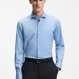 Boss Regular-Fit Shirt In Easy-Iron Stretch-Cotton Twill Light Blue