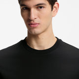 Boss Cotton-Jersey T-shirt With Signature-Stripe Cuffs Black