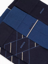 Boss 3-Pack Argyle Crew Sock Gift Set In Blue