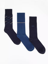 Boss 3-Pack Argyle Crew Sock Gift Set In Blue