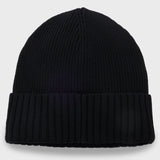 BOSS Beanie Hat In Virgin Wool With Logo Plaque