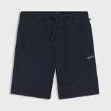 BOSS Cotton-Blend Waffle Pyjama Shorts With Embroidered Logo In Dark Blue