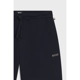 BOSS Cotton-Blend Waffle Pyjama Shorts With Embroidered Logo In Dark Blue