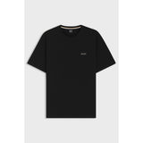 BOSS Cotton-Blend Waffle Pyjama T-Shirt With Embroidered Logo In Black