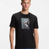 Boss Cotton-Jersey T-Shirt With Animal Artwork In Black