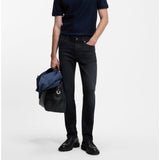 Boss Delaware Slim-Fit Jeans In Knitted Indigo Stretch Denim In Navy