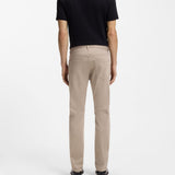 Boss Delaware Slim-Fit Trousers In Fade-Resistant Twill Light Brown