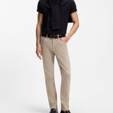 Boss Delaware Slim-Fit Trousers In Fade-Resistant Twill Light Brown