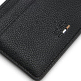 BOSS Grained Faux Leather Card Holder In Black