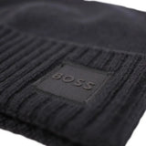 BOSS Knitted Akaio Beanie In Black