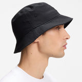Boss Logo Black Bucket Hat In Cotton Twill