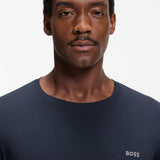 Boss Long-Sleeved Top Dark Blue In Stretch Cotton With Embroidered Logo