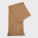 Boss Raschel-Knit Scarf In Virgin Wool Beige