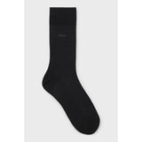 Boss Regular-Length Logo Socks In Mercerised Egyptian Cotton Black