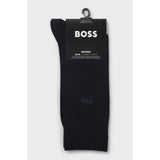 BOSS Regular-Length Logo Socks In Mercerised Egyptian Cotton In Dark Blue