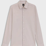 Boss Slim-Fit Beige Shirt In Printed Cotton Twill