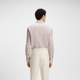 Boss Slim-Fit Beige Shirt In Printed Cotton Twill
