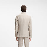 BOSS Slim-fit Blazer Micro-pattern Linen Blend in Open Grey