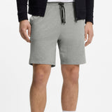Boss Stretch-Cotton Shorts With Embroidered Logo Grey
