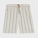 Boss Striped Shorts In a Linen-Cotton Blend Light Beige